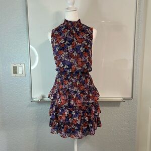 1. State Floral Dress. Tiered Ruffled Smocked waist Large
